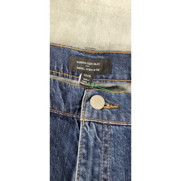 NWT women's barrel ankle jeans high rise Banana Republic pant sz 33/16 denim - Picture 4 of 14